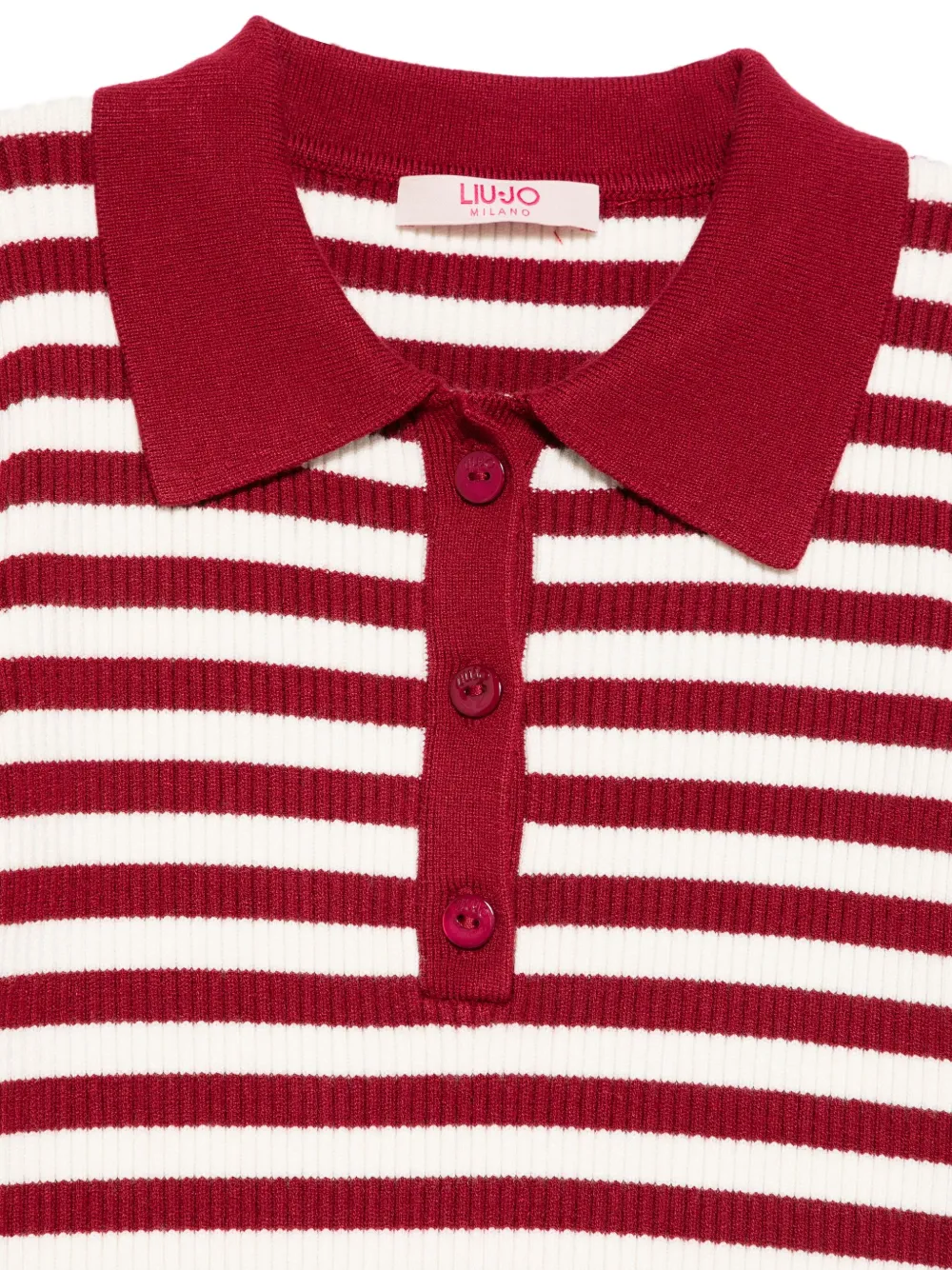 Liu •jo Striped Polo Shirt In Red