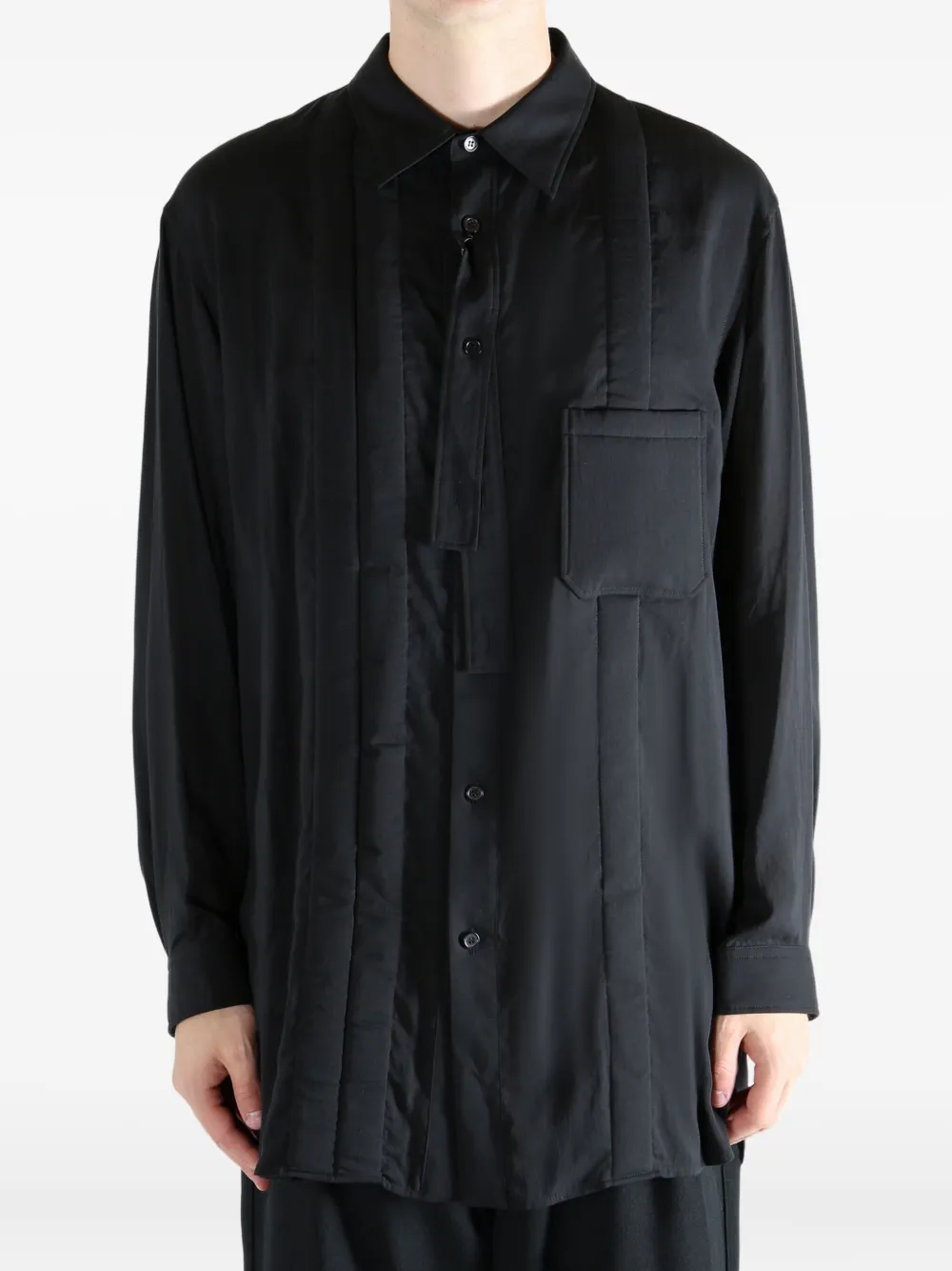 Yohji Yamamoto quilted shirt - Zwart