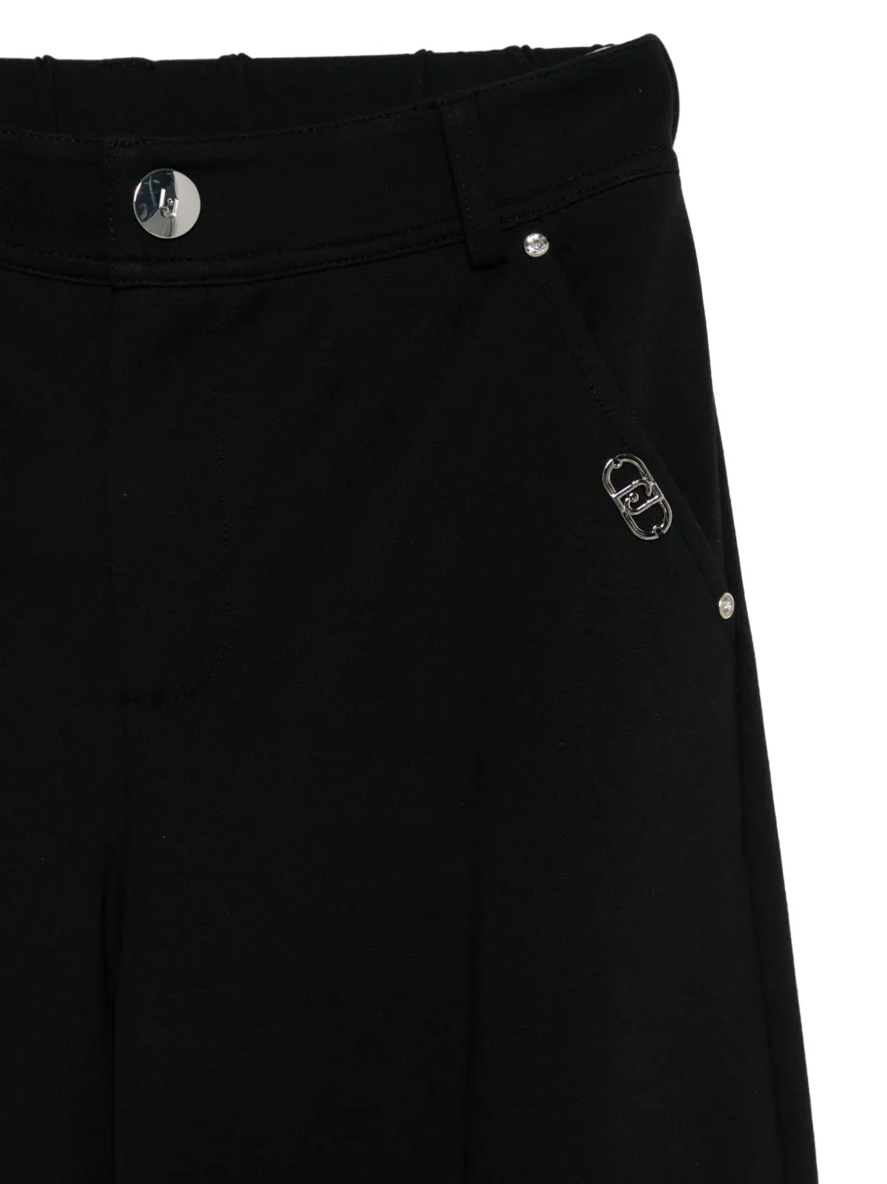 Liu •jo Logo-plaque Pants In Black