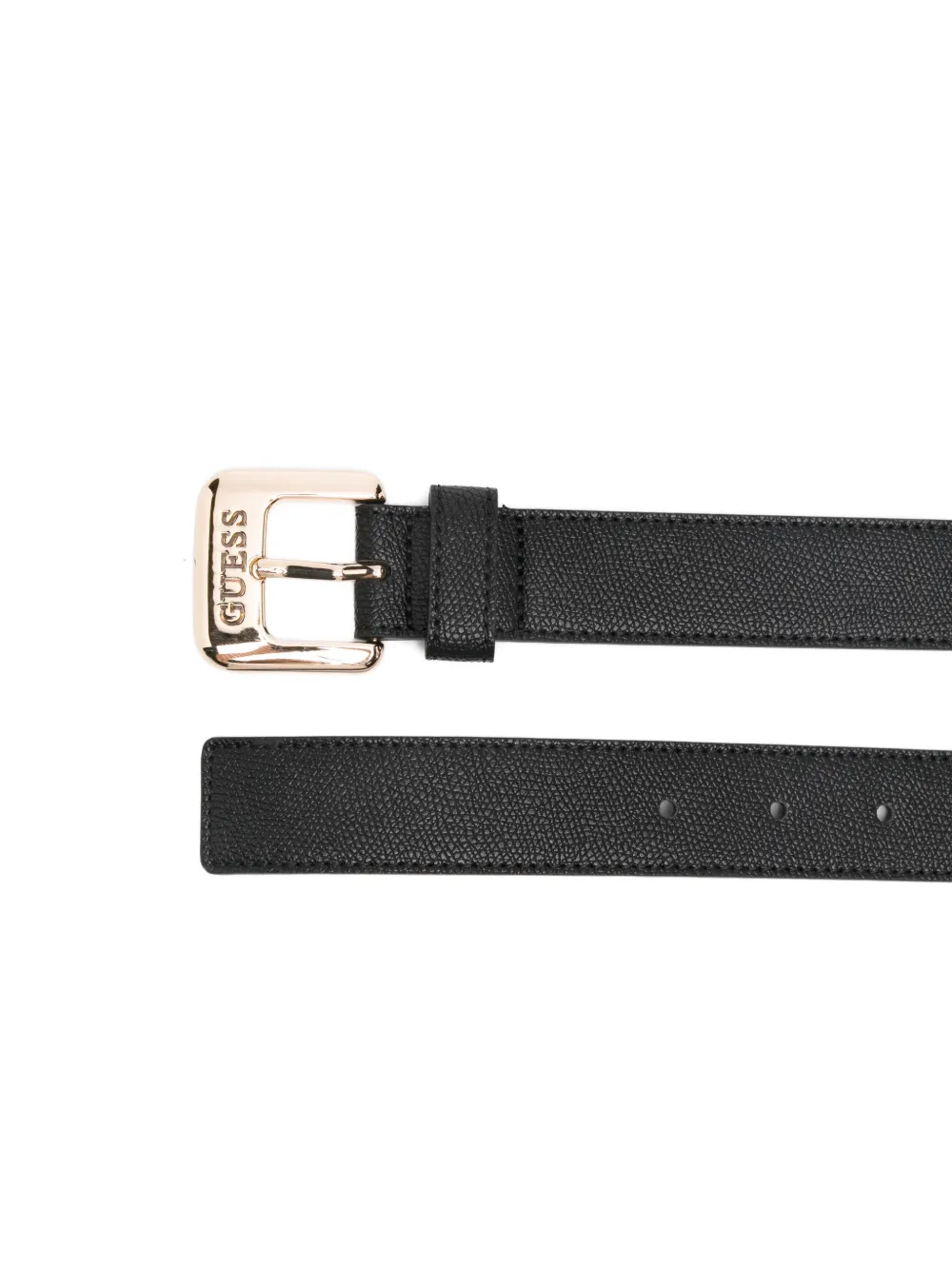 GUESS USA logo-engraved leather belt - Zwart