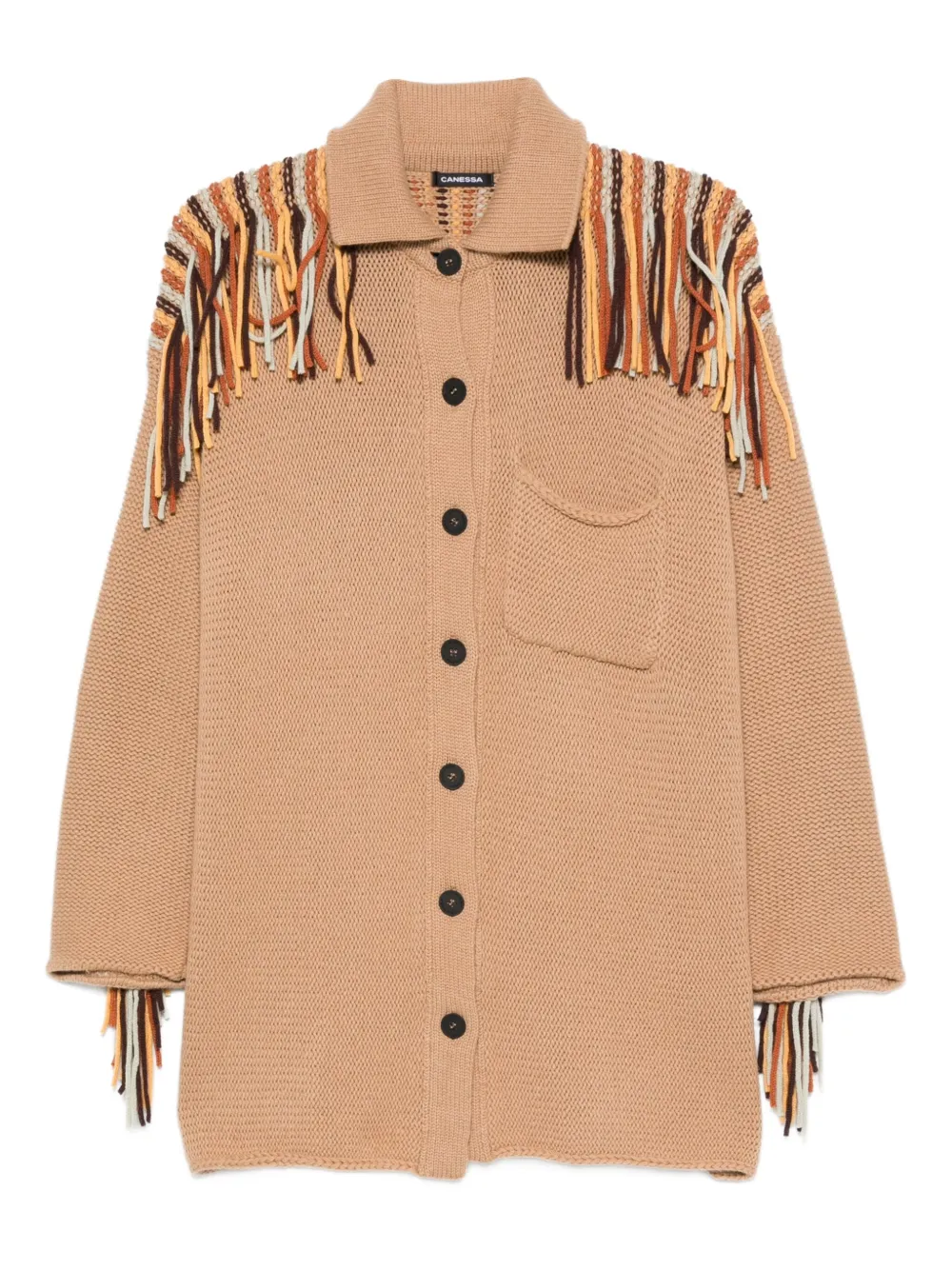 Canessa fringed-panel cardigan | Brown | Image 1