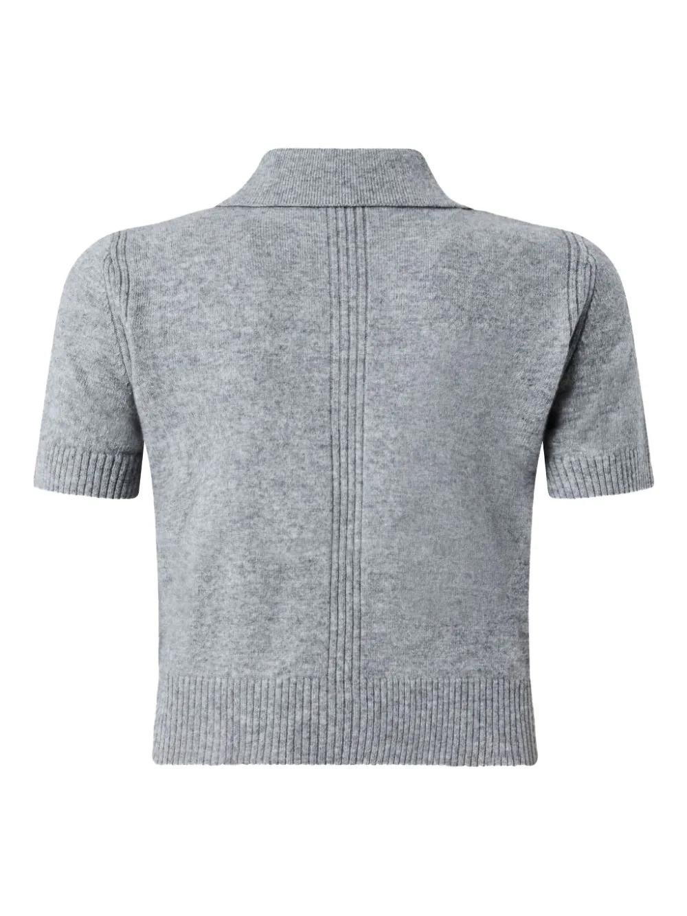 PINKO Geribbelde polotop met drie knopen - Grijs