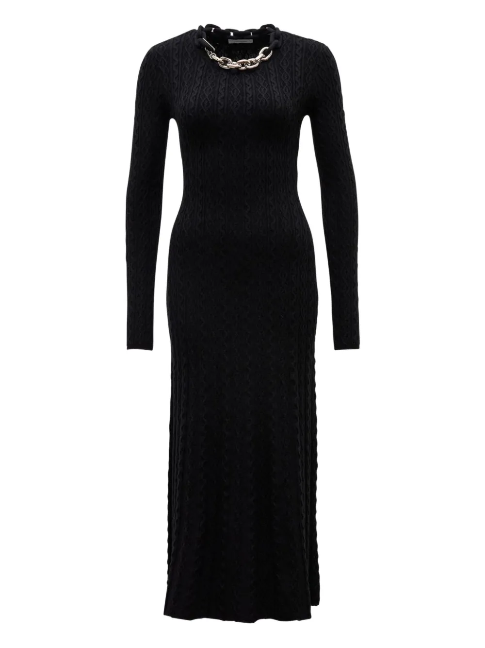 Rabanne link-chain ribbed dress - ブラック Rabanne link-chain ribbed dress - ブラック