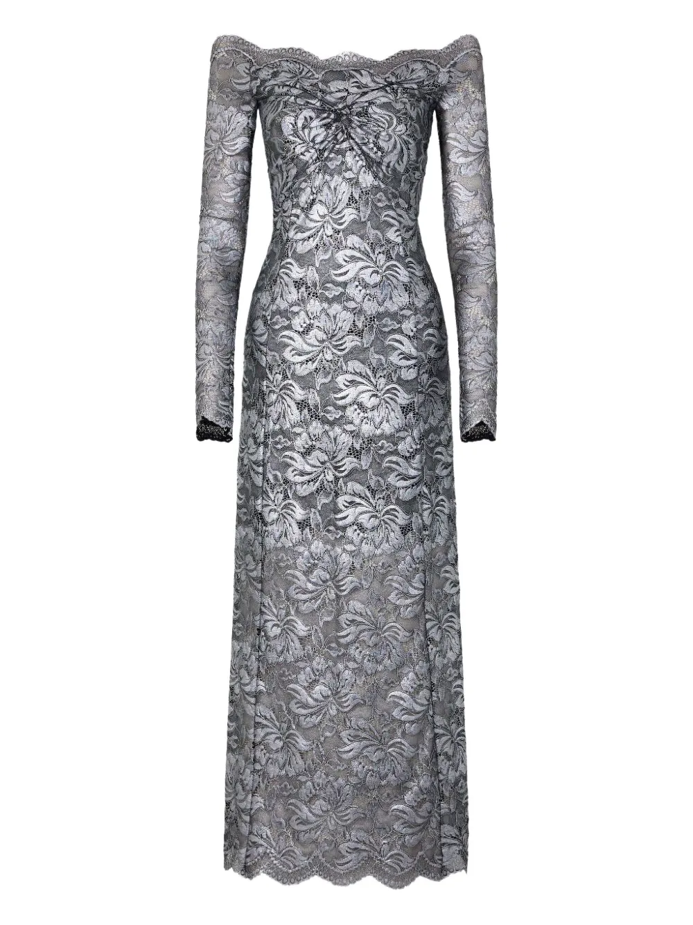 Rabanne scalloped maxi dress - シルバートーン Rabanne scalloped maxi dress - シルバートーン