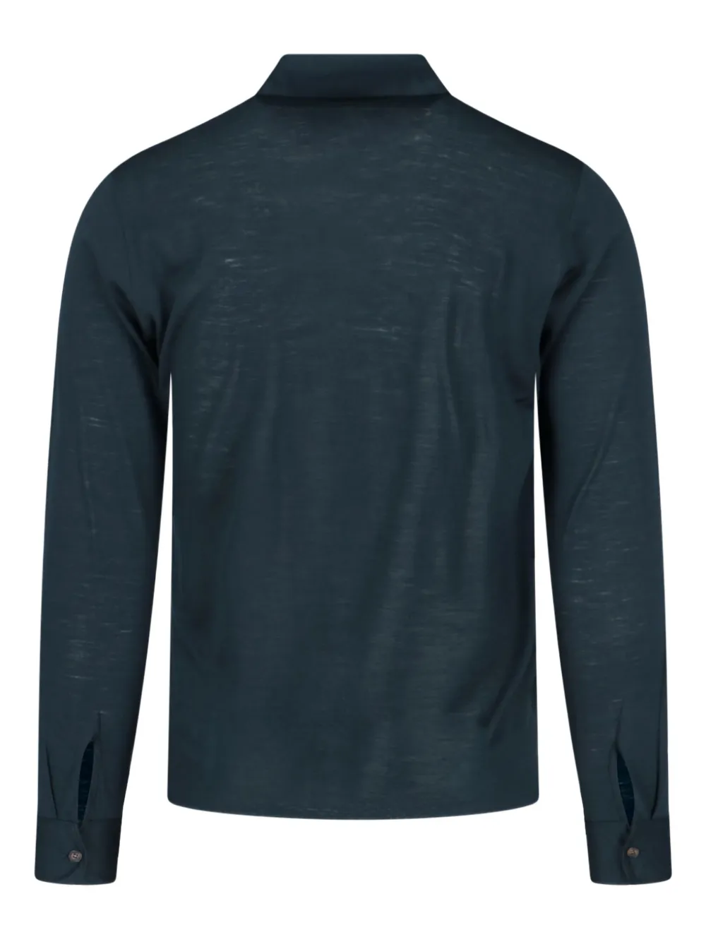 Zanone buttoned virgin-wool polo shirt - Groen