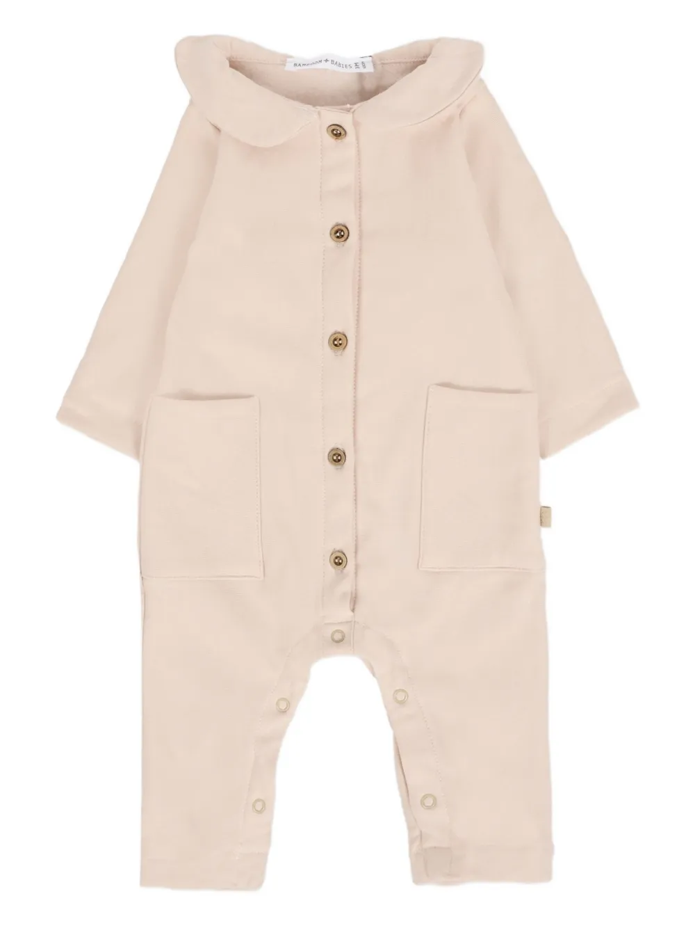 Bamboom Collared Babygrow In Neutral