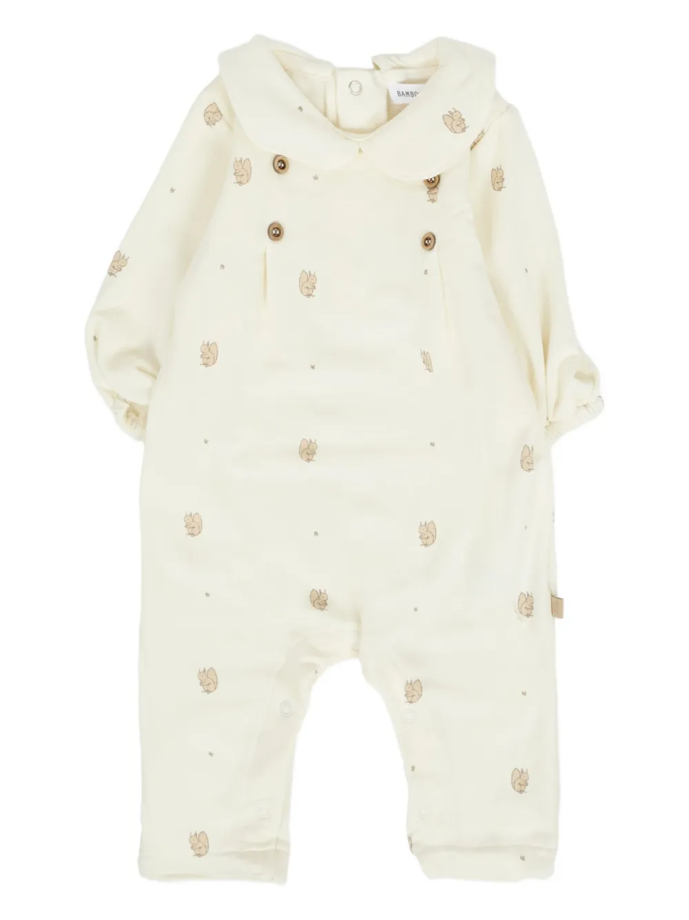 Bamboom Squirrel-print Babygrow In Neutral