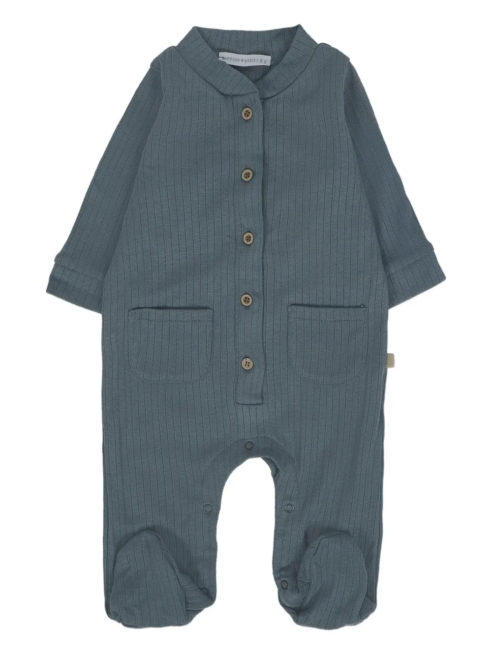 Bamboom Buttoned Pocket Babygrow In Blue