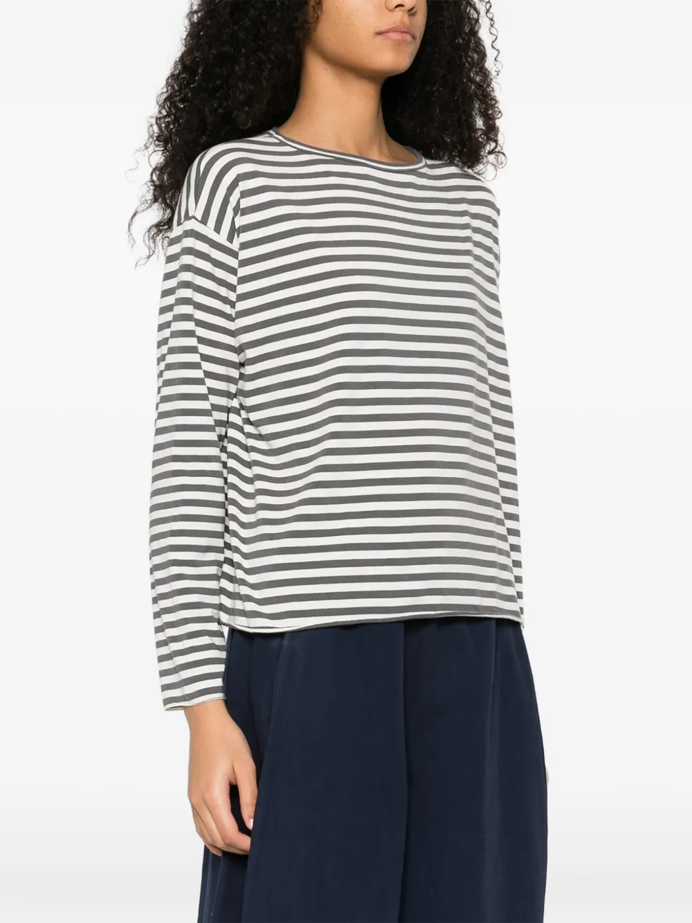  Labo Art Lola Striped Long-sleeve Top - White 