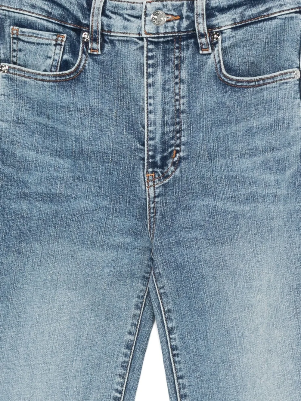 Frame Faded-effect Straight-leg Jeans In Blue