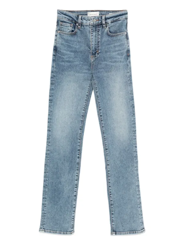 Frame Faded-effect Straight-leg Jeans in Blue