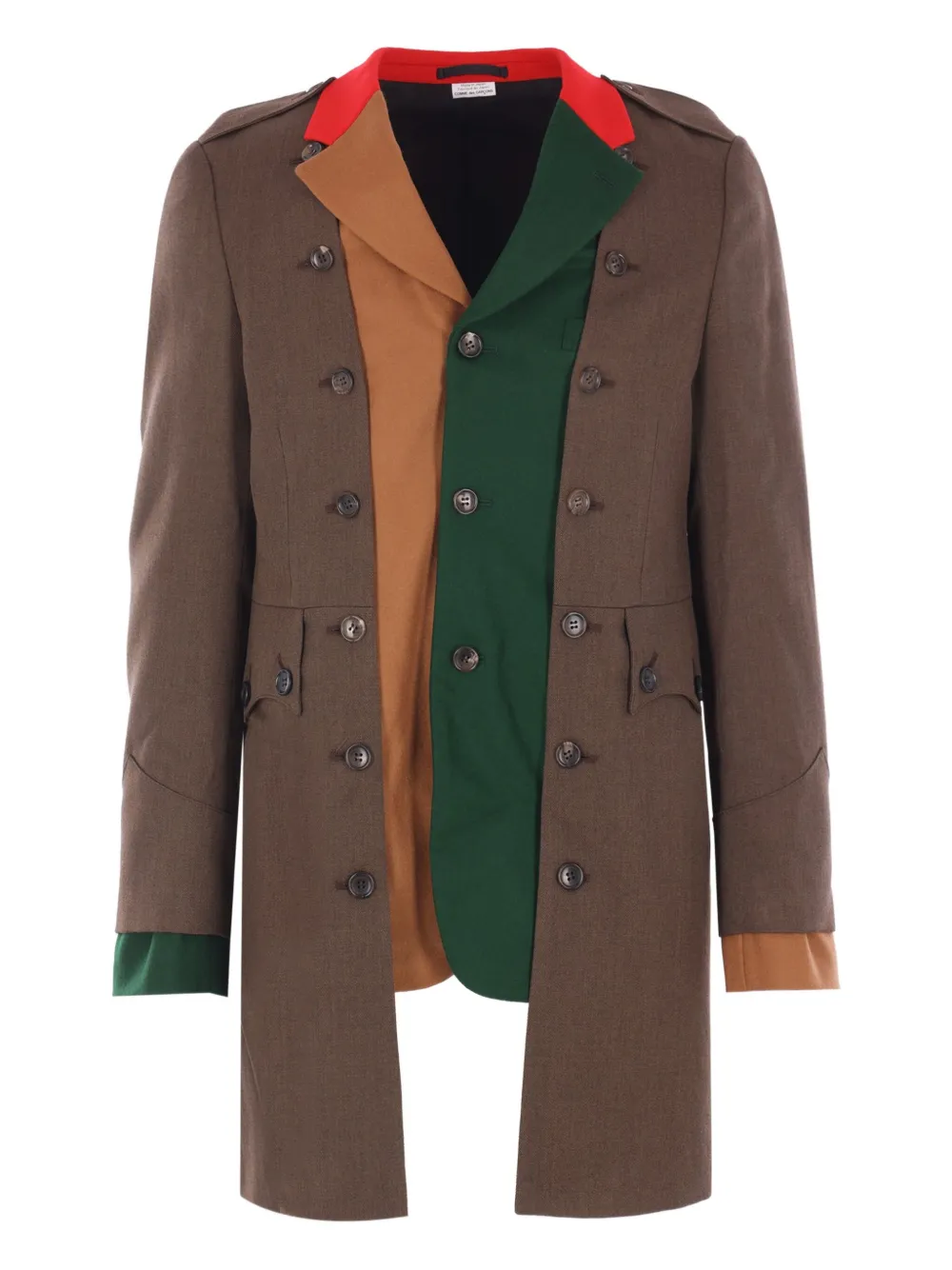 Comme Des Garçons Homme Deux Deconstructed Button Jacket In Brown
