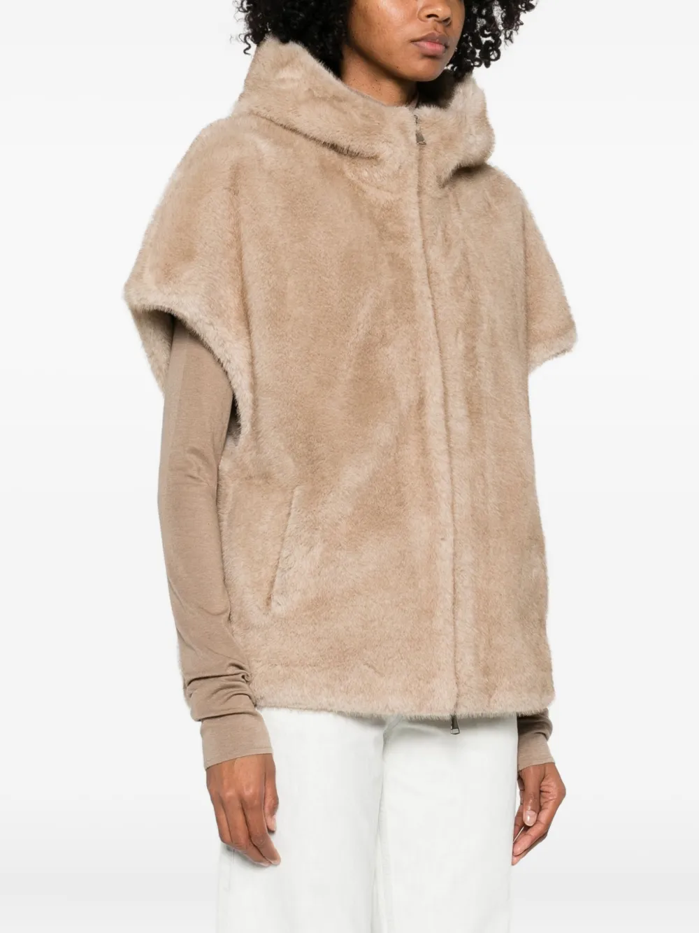 Betta Corradi Zip-up Waistcoat In Neutral