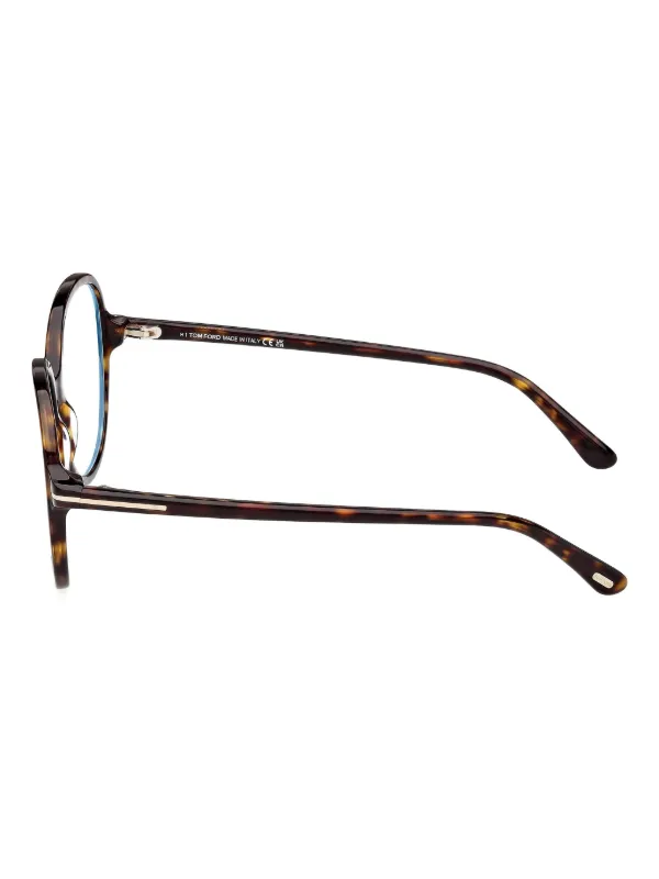 TOM FORD Eyewear ラウンドメガネフレーム | ブラウン | FARFETCH JP