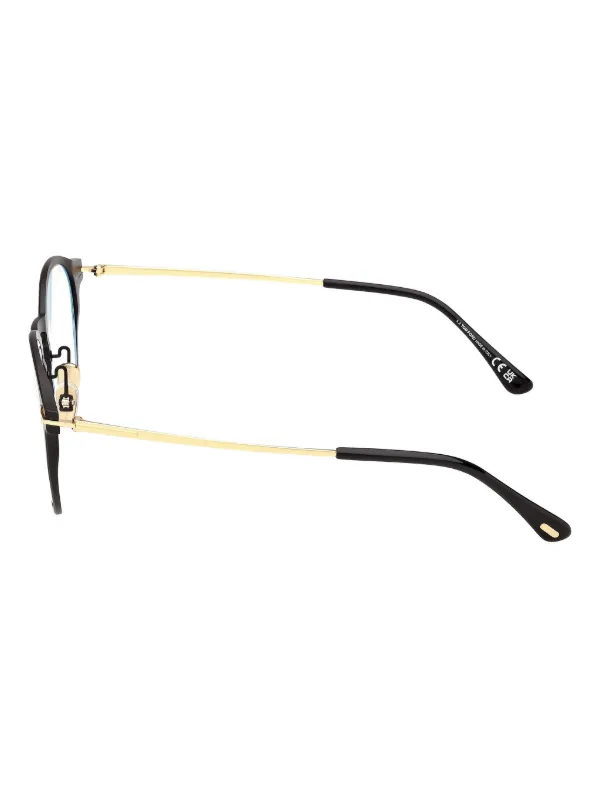 TOM FORD Eyewear ラウンドメガネフレーム | ブラック | FARFETCH JP