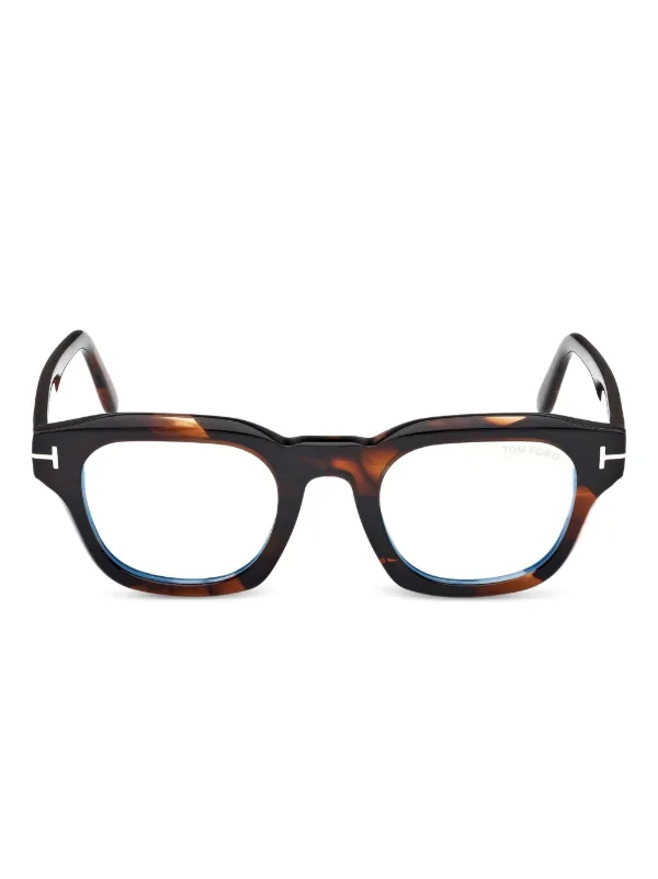 TOM FORD Eyewear スクエアメガネフレーム | ブラウン | FARFETCH JP