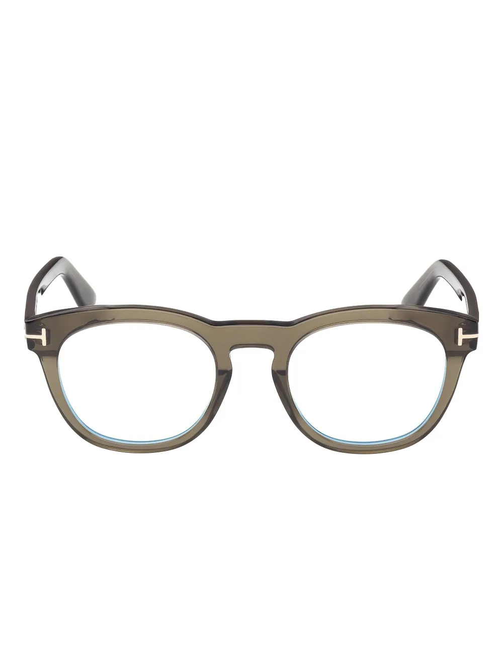 Tom Ford Round-frame Glasses In Green