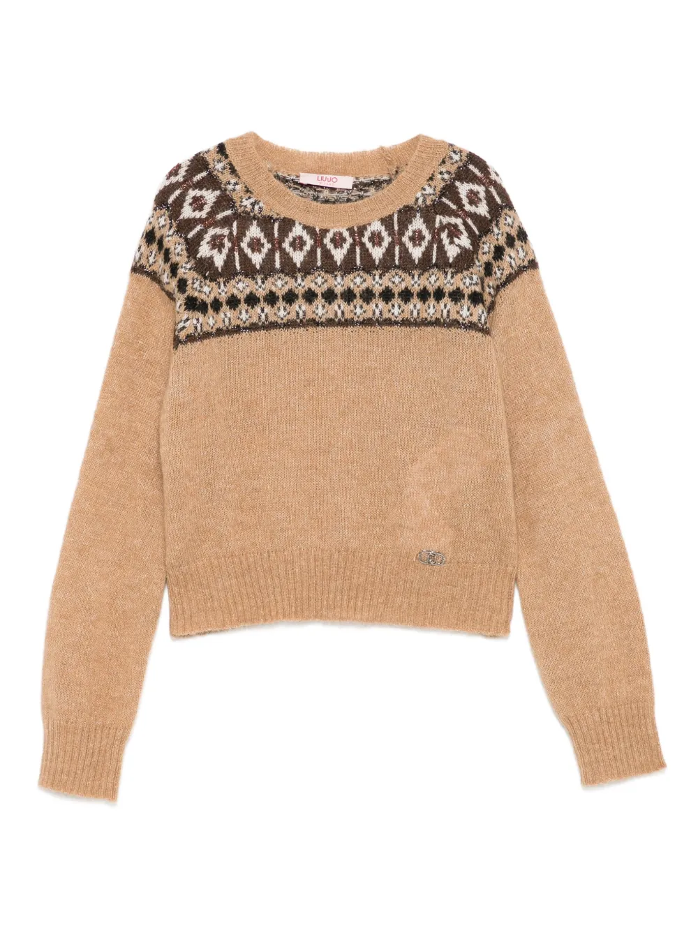 Liu Jo Kids patterned-knit sweater | Neutrals | Image 1