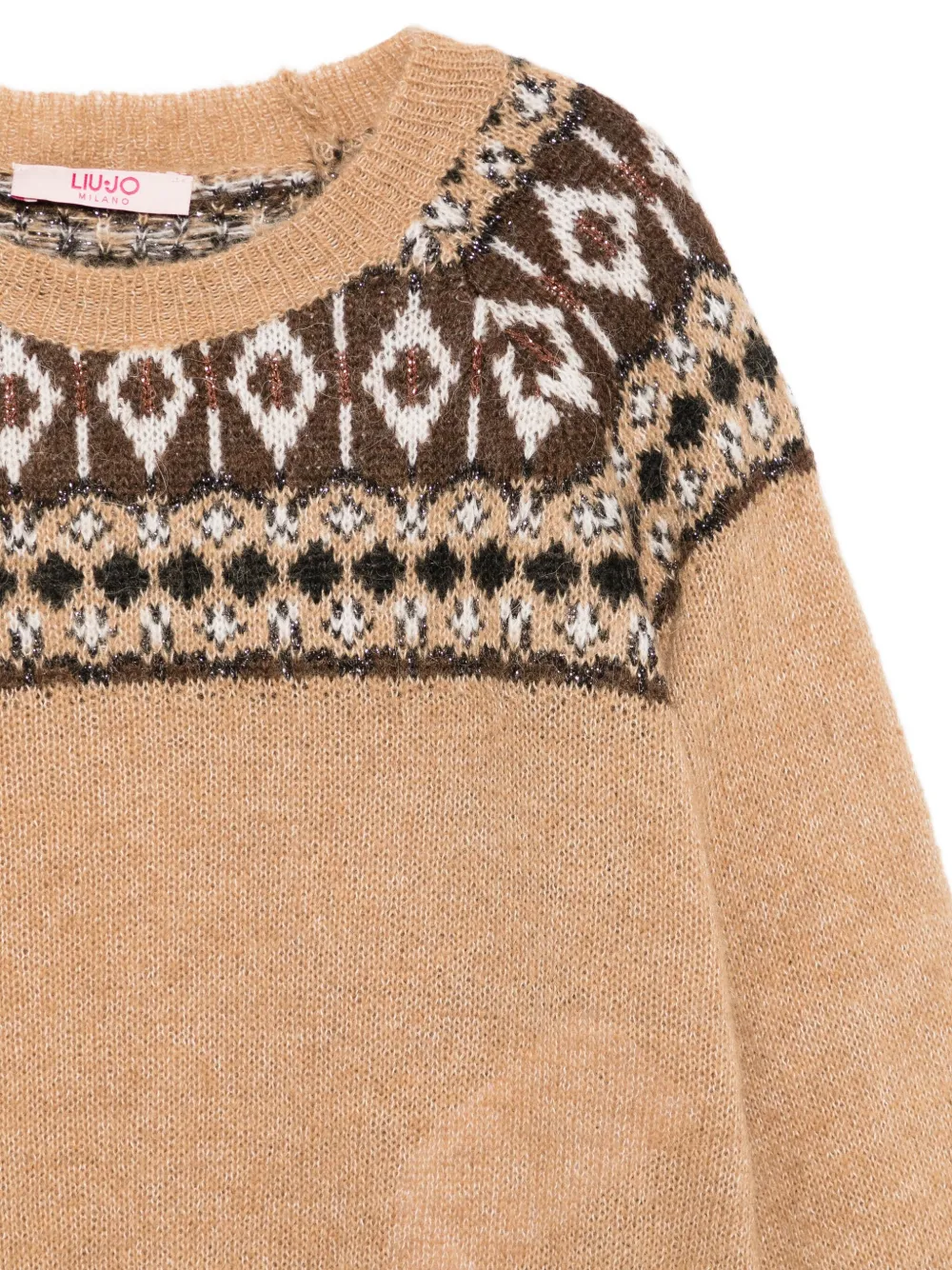 Liu •jo Patterned-knit Sweater In Neutral
