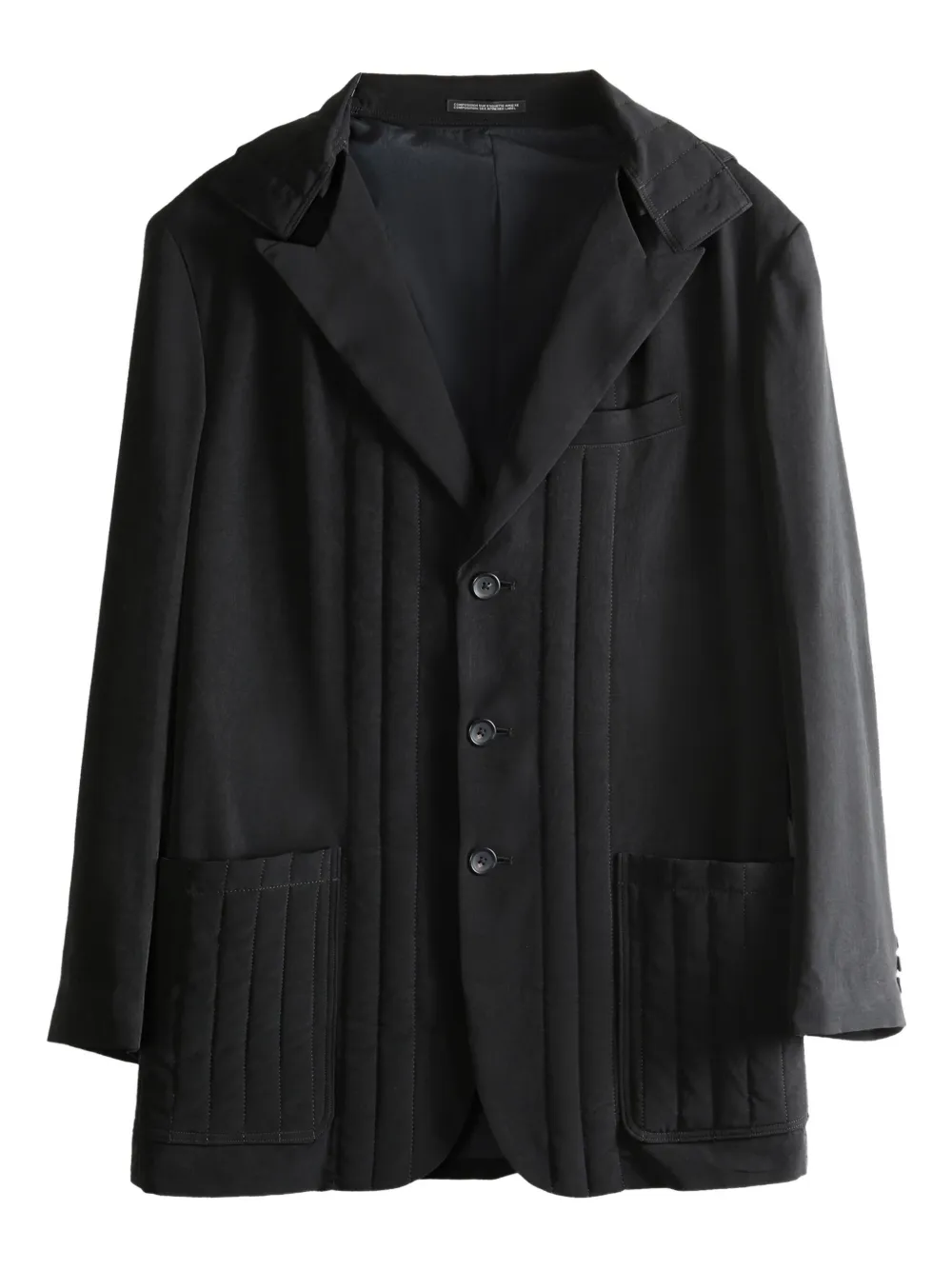 Yohji Yamamoto quilted-detail hooded blazer | Black | Image 1