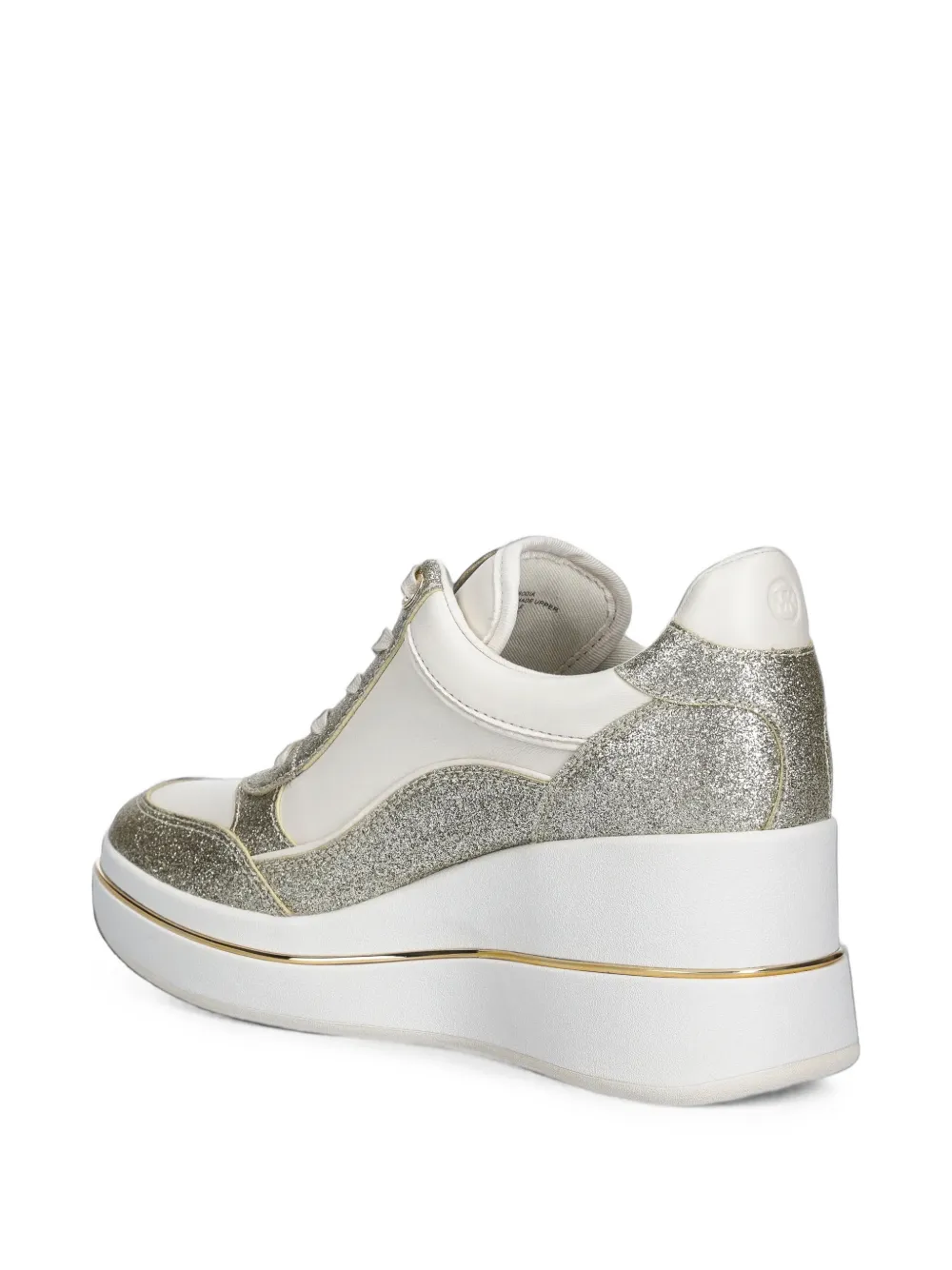 Michael Kors Emmy signature logo and leather wedge trainers Beige