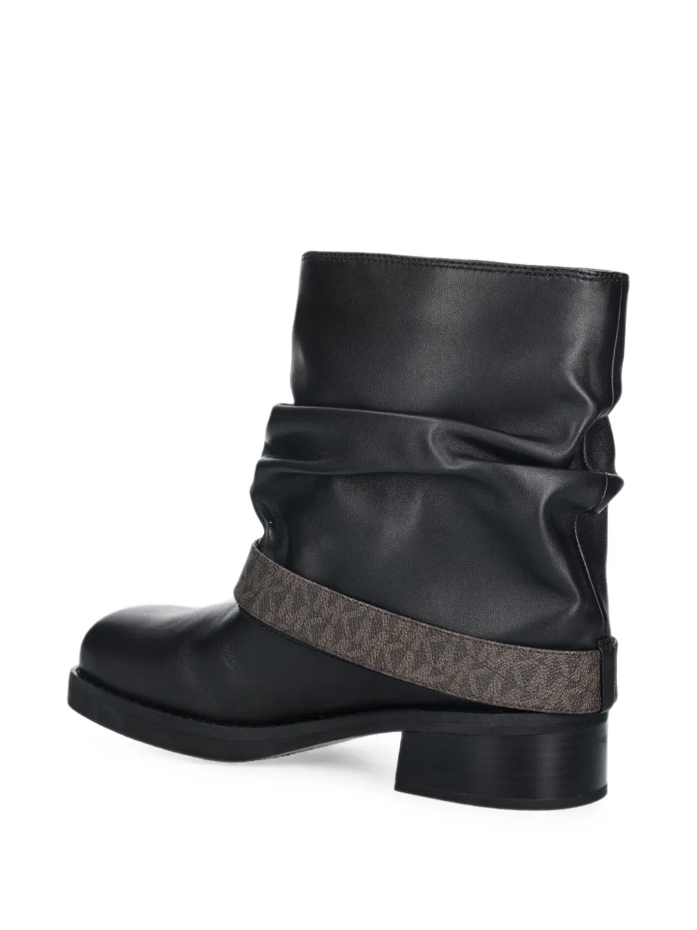 Michael Kors Colby leather and signature logo ankle boots Zwart