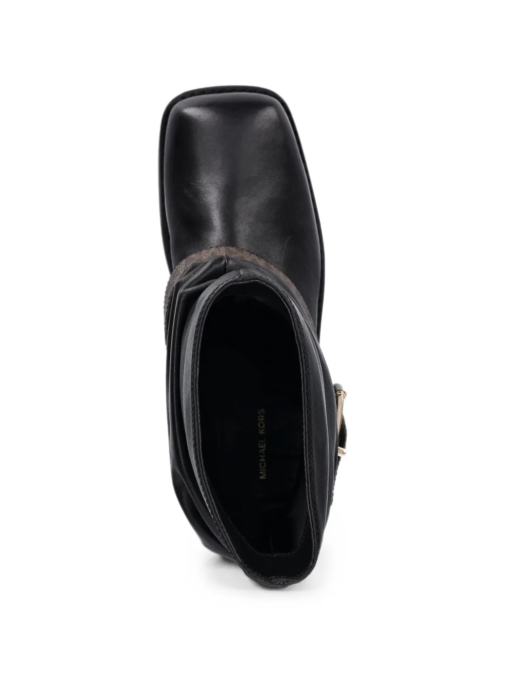 Michael Kors Colby leather and signature logo ankle boots Zwart