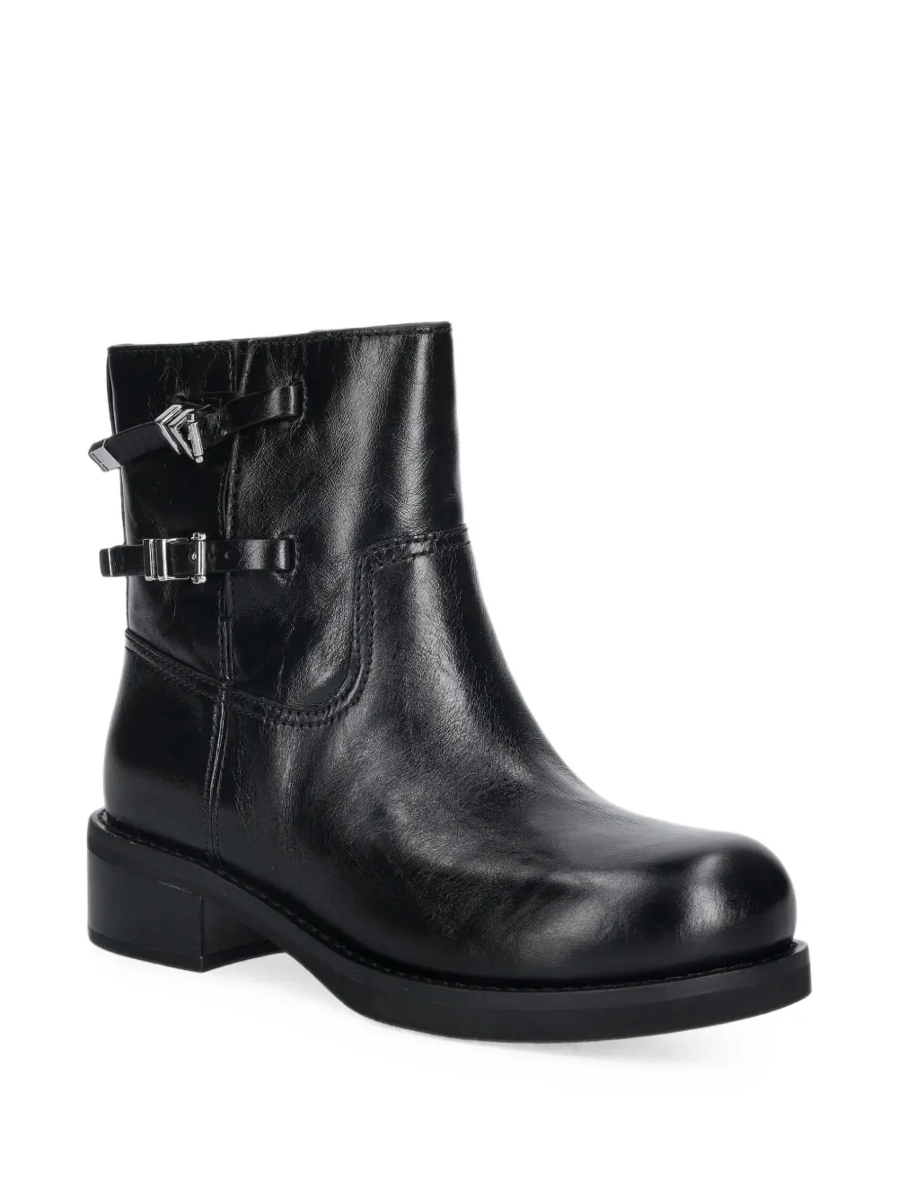 Michael Kors buckle-strap leather boots Zwart