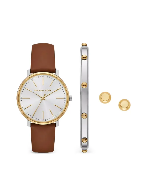 Michael Kors Pyper gold-tone 38mm Watch Set | Silver | FARFETCH display picture 1