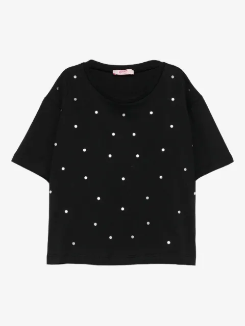Liu Jo Kids playera con detalles de strass
