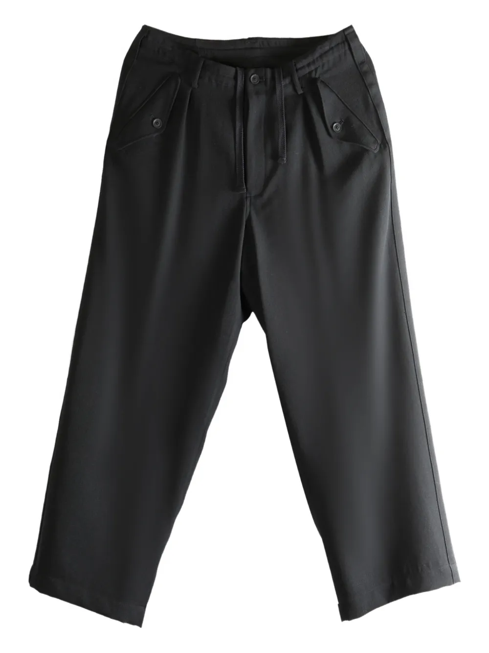 Yohji Yamamoto pleat-detail wool trousers | Black | Image 1