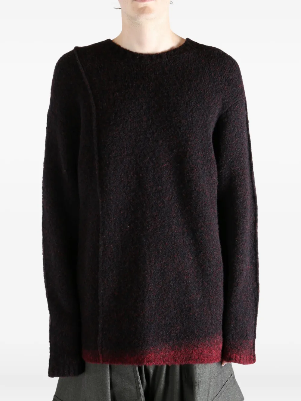Yohji Yamamoto seam-detail sweater - Zwart