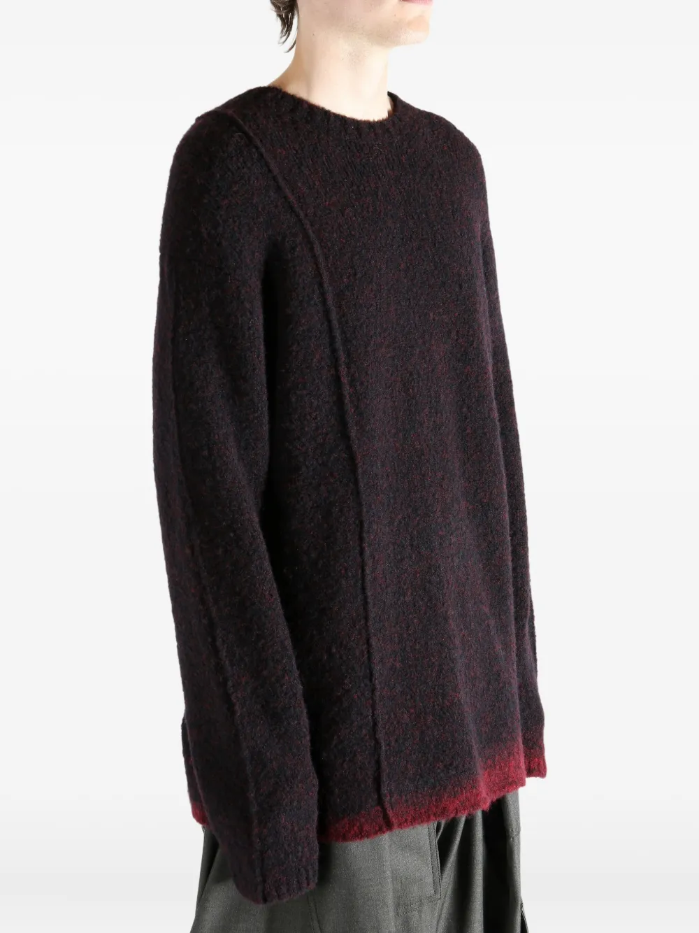 Yohji Yamamoto Trui met naaddetail Zwart