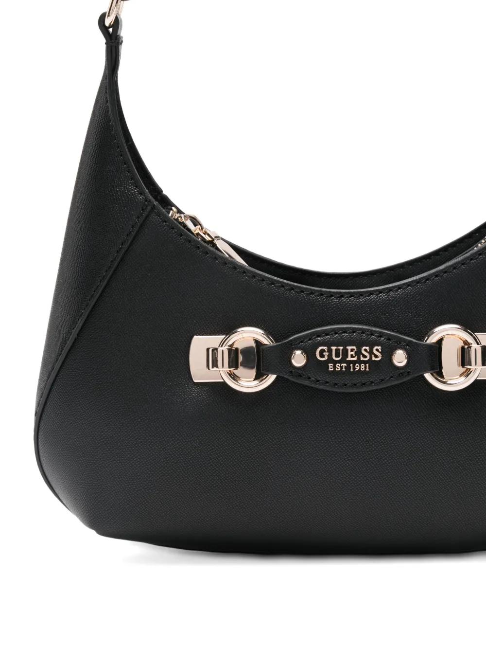 Guess Usa Logo-plaque Shoulder Bag In Black