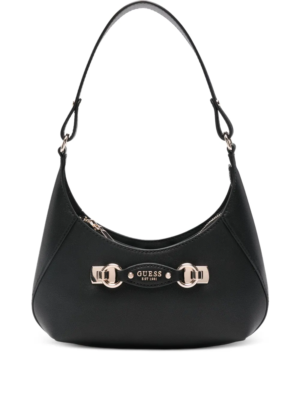 Guess Usa Logo-plaque Shoulder Bag In Black