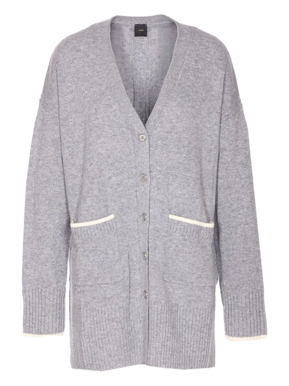 PINKO patch-pocket ribbed cardigan | Grey | Image 1
