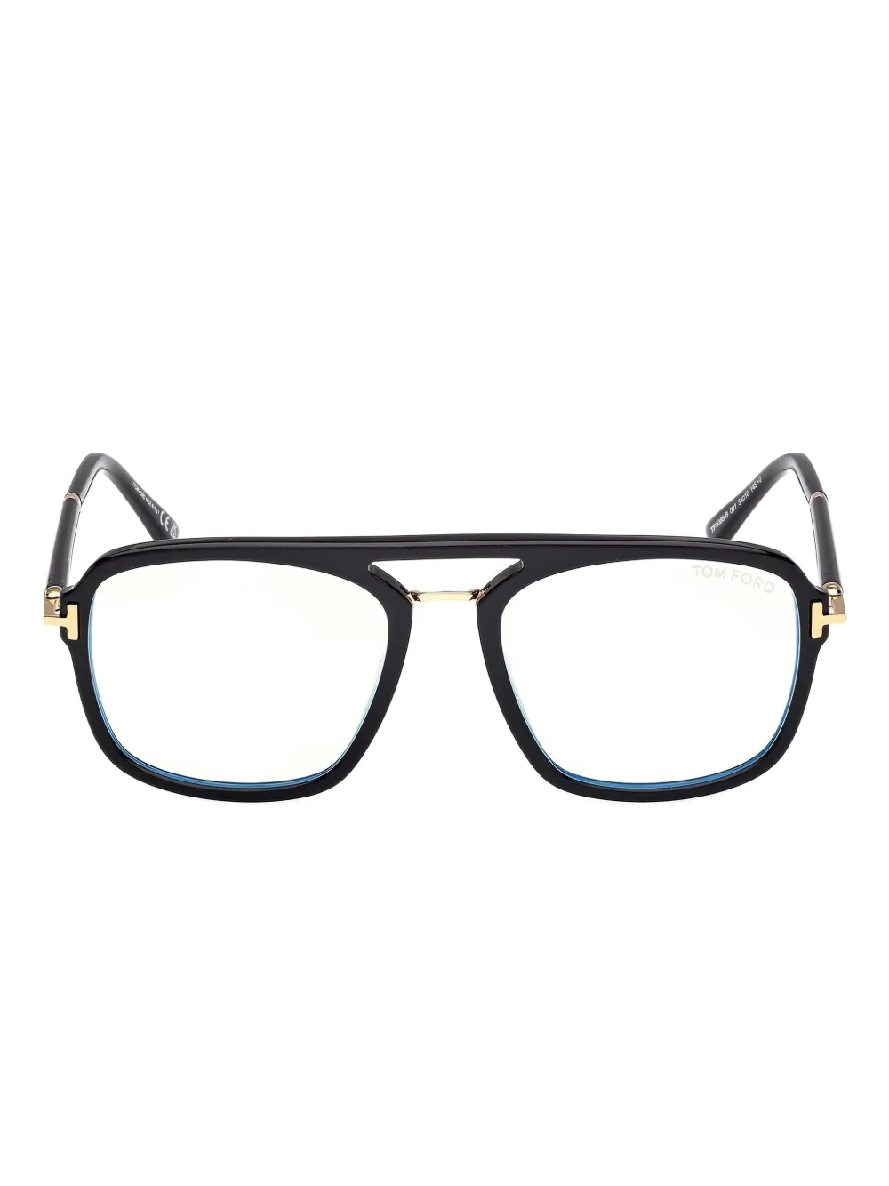 Tom Ford Hinge-detail Double-bridge Glasses In Black