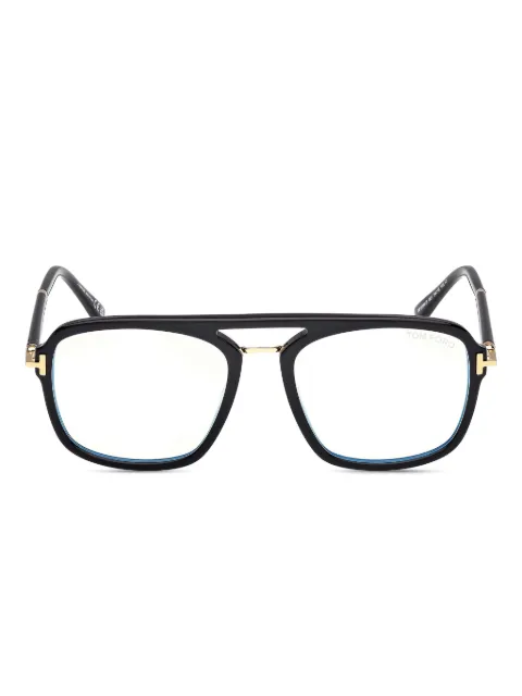 TOM FORD Eyewear lentes con doble puente y detalle de bisagra