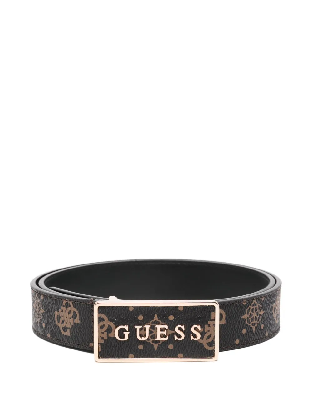 GUESS USA ロゴバックル ベルト - ブラウン GUESS USA ロゴバックル ベルト - ブラウン