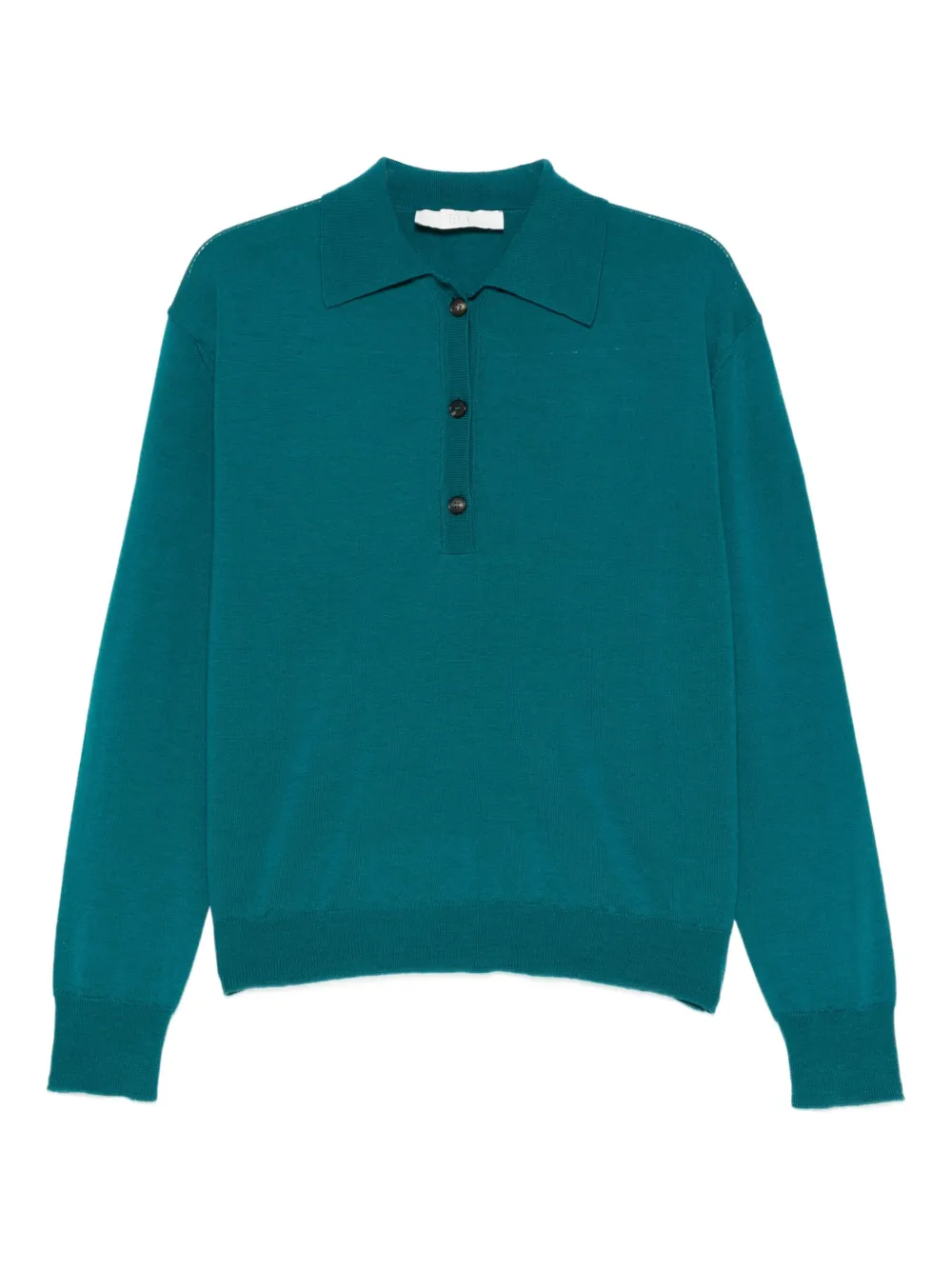 Tela Knitted Polo Top In Green