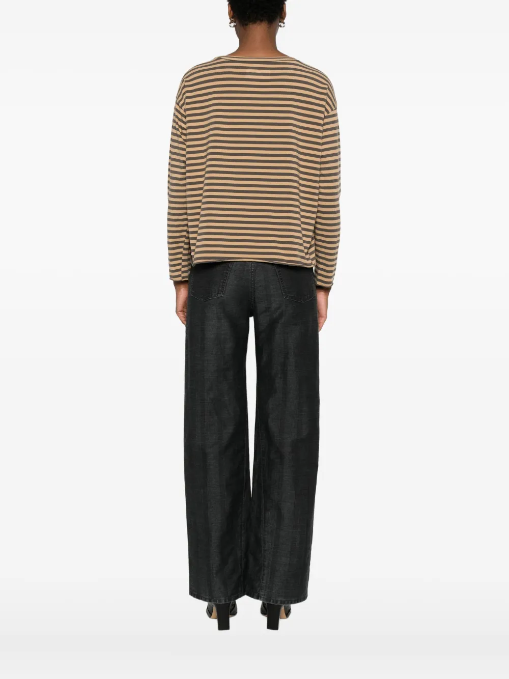 Labo Art Gestreiftes Langarmshirt In Brown
