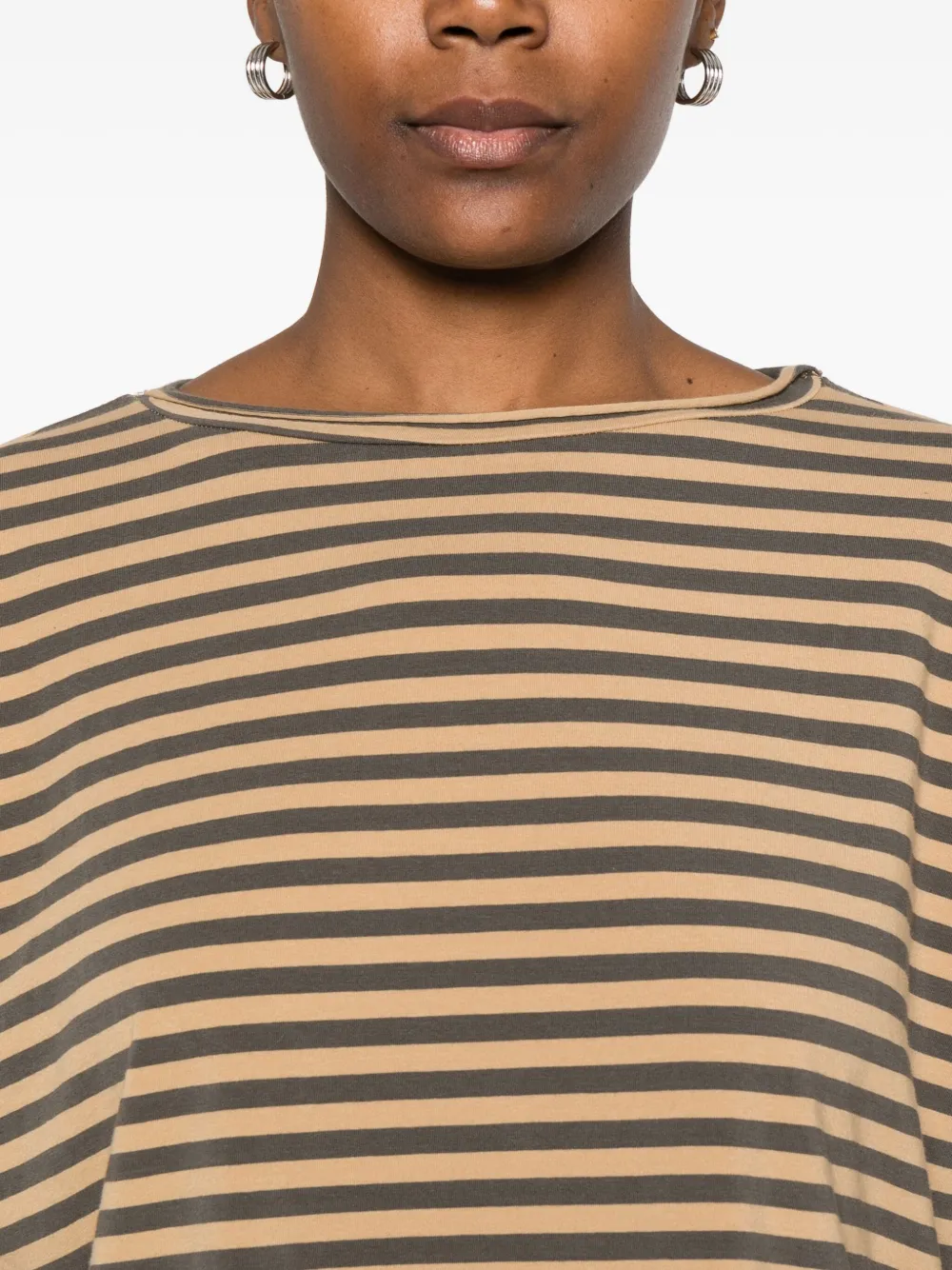 Labo Art Gestreiftes Langarmshirt In Brown