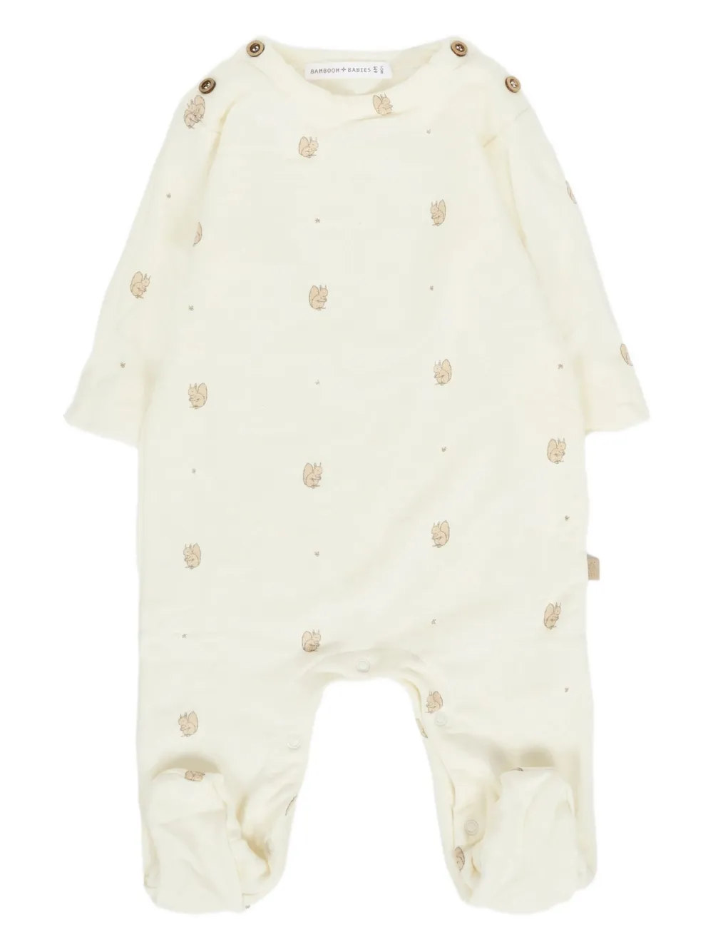 Bamboom Squirrel-print Babygrow In Neutral