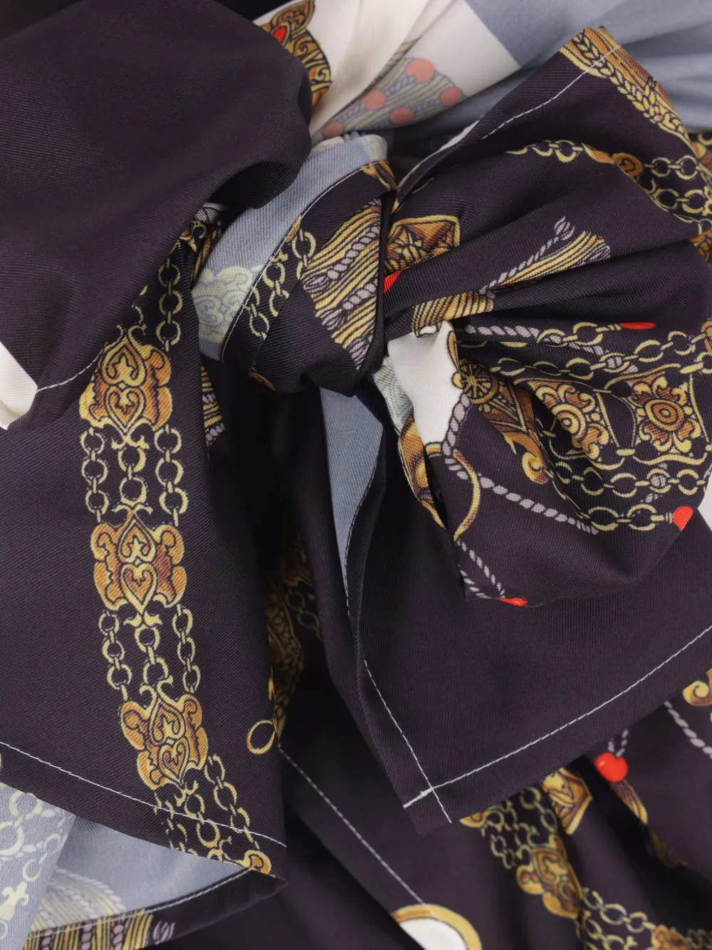 Comme Des Garçons Tao Draped Graphic Blouse In Black