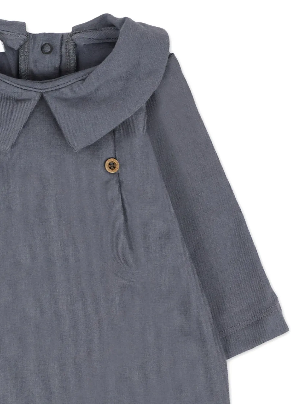 Bamboom Collared Buttoned Babygrow In Blue