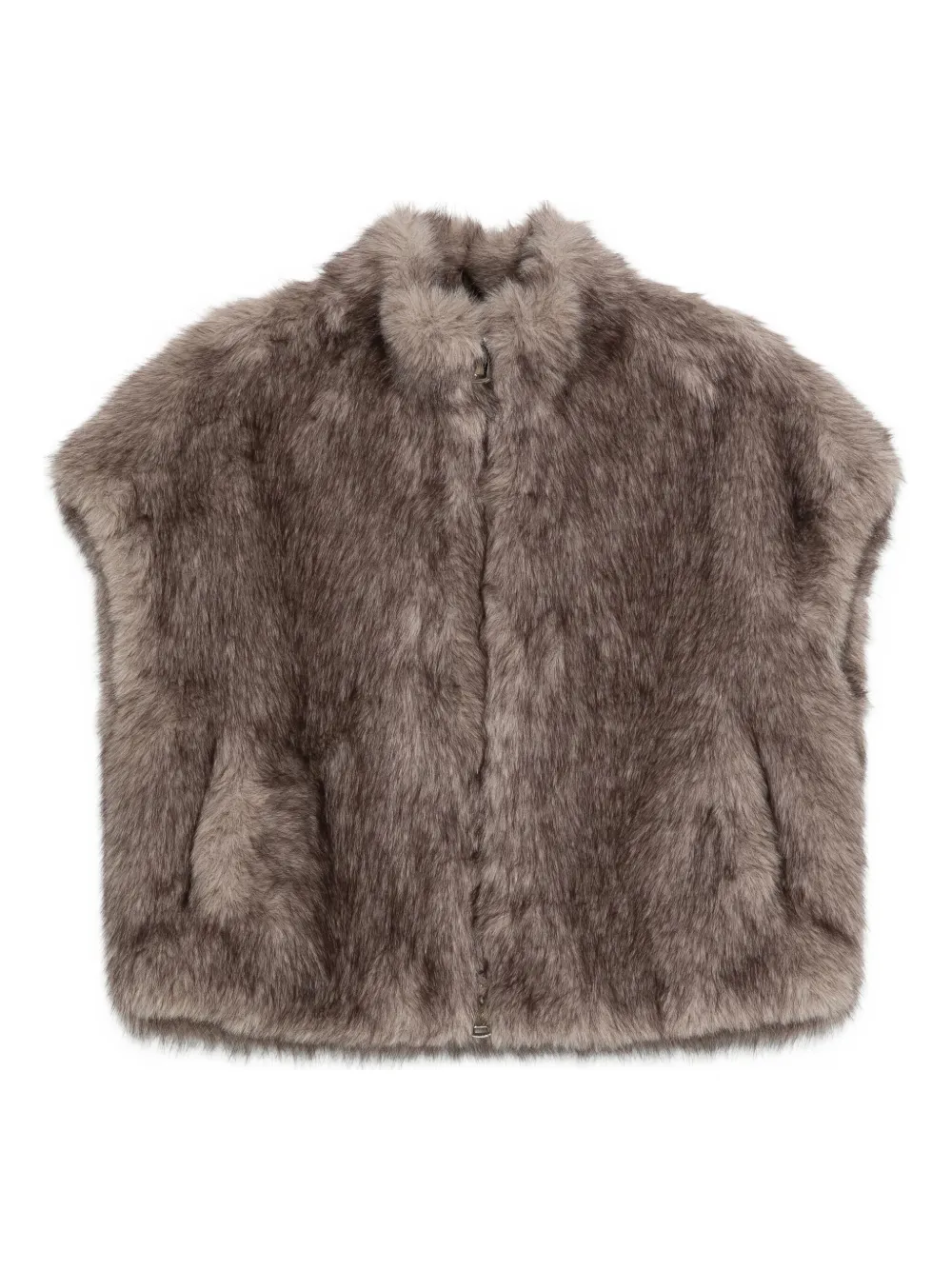 Betta Corradi cropped faux faur jacket | Brown | Image 1
