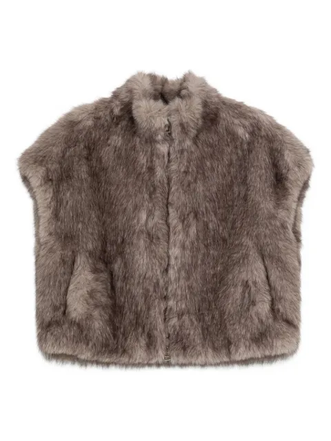 Betta Corradi cropped faux faur jacket