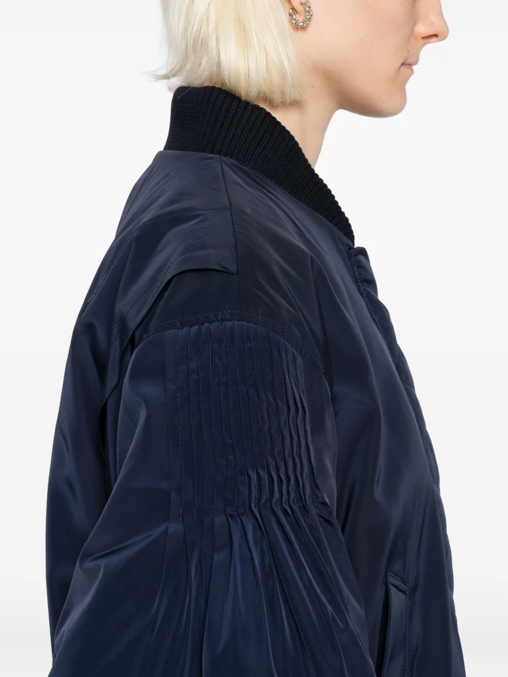 Ych Pleated-sleeve Jacket In Blue