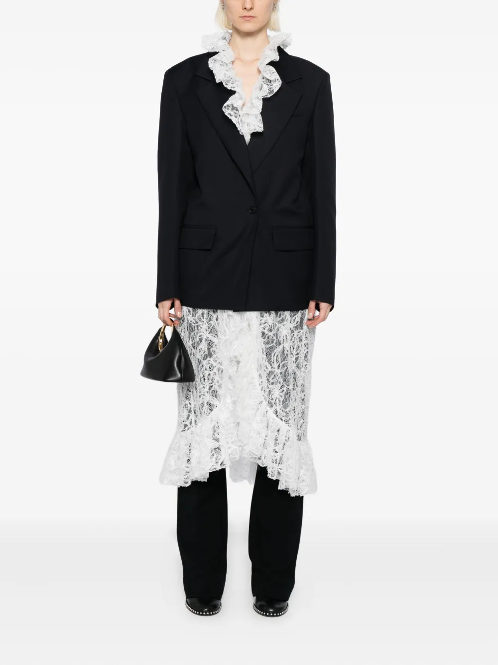 Ych Floral-lace Blazer In Black
