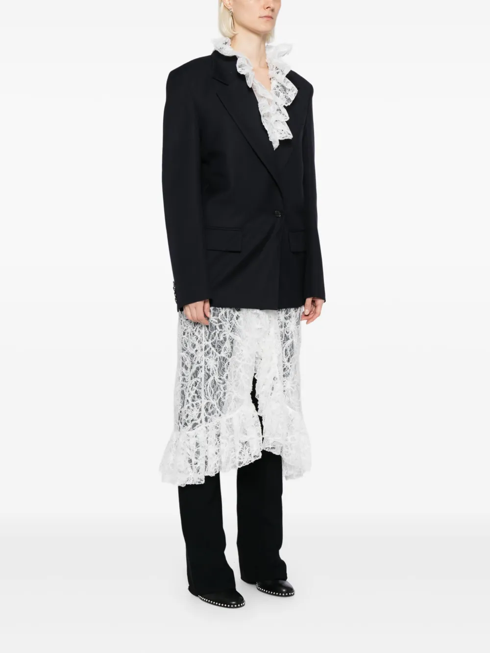 Ych Floral-lace Blazer In Black